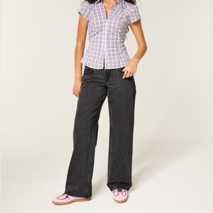 Hollister Low Rise Baggy Jeans in Washed Black